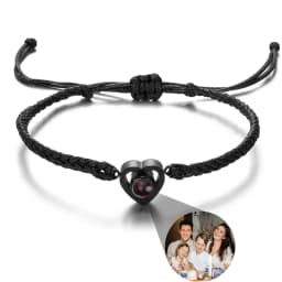 Wholesale New Projection Bracelets Stainless Circle Photo Bracelet Customized Colorful Woven Projection Bracelet Adjustable