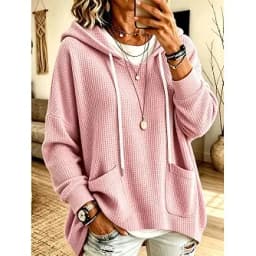 Casual Long Sleeve Sweatshirt Loose Fit with Pullover Irregular Hooded Hoodie Standard Length Women Sweatshirts