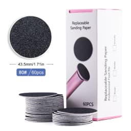 TP 43mm 60pcs/Box Foot Dead Skin Sandpaper For Electric Nail File Cuticle Callus Replaceable Sanding Paper Professional Pedicure