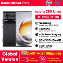 nubia Z80 Ultra 5G Smartphone Global Version Snapdragon 8 Elite Gen 5 6.85'' 144Hz OLED Display 7200mAh 80W Fast Charging 64Mp