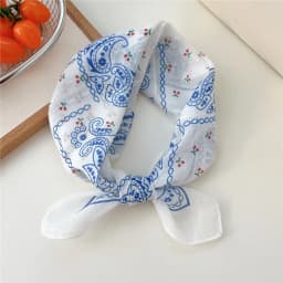 New Cloth Headband Polka Dot Fresh Floral Small Square Scarf Pastoral Style Scarves Women