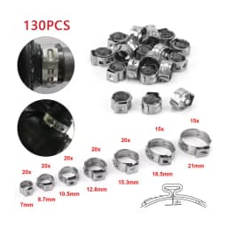 130/80/45PCs Stainless Steel Ear Stepless Clamp Worm Drive Fuel Water Hose Pipe Clamps Clips 1PC Hose Clip Clamp Pliers