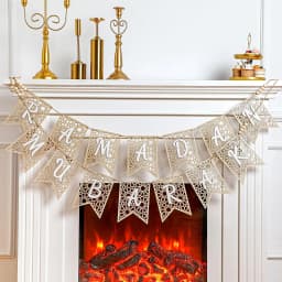 Eid Ramadan Decoration Mubarak Banner Wooden Decorations Rustic Bead Banner Eid Al-Fitr Party Decor Supplies For Home Decoration