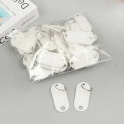 100x Coloured Plastic Key Fobs Luggage ID Tags Labels Key rings with Name Cards, For Many Uses - Bunches Of Keys, Luggage