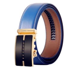 Unisex Click Belts for Men Luxury Brand Designer Fashion Automatic Buckle Genuine Leather Men's Belt Male Jeans Waist Strap Blue