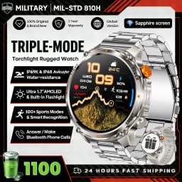 2026 T-Rex3 Ultra 1100mAh Battery Smart Watch GPS Track Compass IP69K Waterproof Sports Tracker Outdoors Military Smartwatches