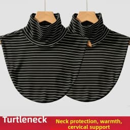 Women's Versatile Stripe Half High Neck Faux Collar Scarf Neck Protection Winter Cold Resistance Autumn Spring Fashion Accessory