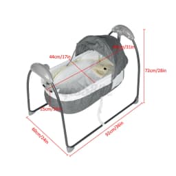 Baby Cot 3-Speed Auto Swing Electric Baby Swing Baby Bouncer Baby Lounger Cradle up to 18KG with Music