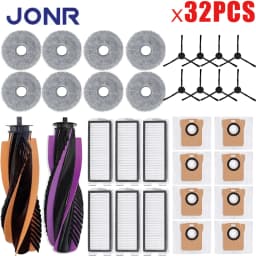 Spare Parts For JONR P20 PRO/T5 Pro Robot Vacuum Cleaner, Main Side Brush Hepa Filter Mop Cloth Mop Pad Dust Bag Replacement