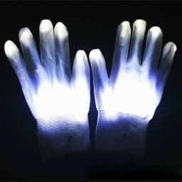 1Pair LED Gloves Halloween Skull Finger Gloves Rave Costume For Stage Show Performance Halloween Party Skeleton Cosplay Props