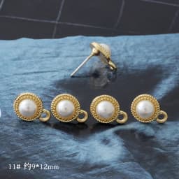 10pcs Pearl Stud Earrings Settings Handmade Roun Hollow Love Heart Earrings Connectors for DIY Jewelry Making Findings