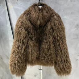 Mongolian Fur Jacket Stand Collar Women's Mongolian Fur Coat Winter Warm Winter Natural Fur Cloth 908