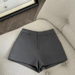 High Waist Black Suit Short Pants Women's Spring Summer Outdoor Wear Grey A- Line Wide Leg Slimming Casual Thermal Pants 2025