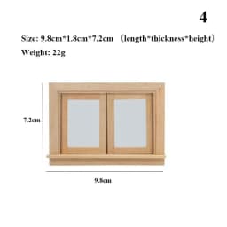 1:12 Dollhouse Mini Blank Door Model Wooden Window Frame Square Windows Can Be Opened Miniature For Doll House Furniture Toys