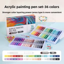 LANGUO 90/6 Colors Press Acrylic Gel Pen Large Capacity 1.0mm Writing Pen Painting Drawing Office School Supplies Stationery