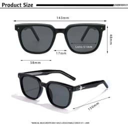 CATERSIDE Trend Square Man Sunglasses Large Frame Sun Glasses Party Travel Beach Eyewear Ideal Choice for Gifts UV400