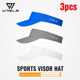 WRELS 1/2/3pcs Summer Sun Protection Empty Top Hat Breathable Sweat Absorbing Sun Visor Caps Outdoor Sport Running Tennis Caps