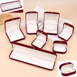 Flocking Gold Buckle Jewelry Box Pendant Ring Necklace Earring Bracelet Display Storage Box Luxury Feelings Packaging Box