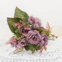 9 Heads Simulation Rose Fake Wedding Arch Silk Flower Home Decoration Artificial Home Living Room Table Decoration Fake Flower