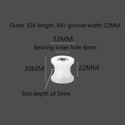 1Pcs Nylon U-groove Bearing Roller Track Wheel Guide Roller Support Roller Door Window Sliding Door Mechanical Pulley