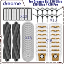 Dreame Bot L20 Ultra / L30 Ultra / X20 Pro Supplies Accessories Main Side Brush Mop Cloths Hepa Filter Dust Bags Parts