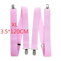 3.5 cm Wide Solid Color No Cross Suspenders Men 4 Strong Clips Women Suspender For wedding Party Trouser Braces