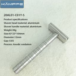 KAMPFE Aluminum Manual Razor Shaver Safety CNC Processed Hair Removal Tool with 5 Spare Blades for Men And Women