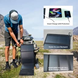 Portable Solar Panel 28W Rechargeable Solar Charger, Suitable for Mobile Phones, Small Power Banks