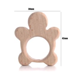 10Pcs Beech Beads Heart Butterfly Rainbow Elephant Flower Animal Wooden Beads for Bbay Chew Teether Beads Pacifier Clips Chain