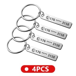 Stainless Steel Anti-lost  Customized Phone Number Key Chain for Women Men Personalized Laser Engraved Names  Bar Key Ring