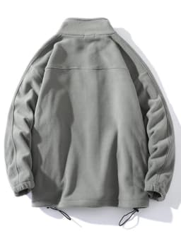 Gmiixder Half-zip Hoodless Sweatshirt Autumn Winter Stand-up Collar Shirt Oversize Velevet Tops Lovers Trend Polar Fleece Jacket