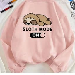Womens Sloth Graphic Sweatshirt Lightweight Comfortable Casual Round Neck Long Sleeve Pullover Trendy Sportswear Thermal Hoodie