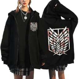 Anime Attack on Titan Final Season Zip Up Hoodie Shingeki No Kyojin Y2k Zippper Jackets Sweatshirts Eren Yeager Mange Streetwear