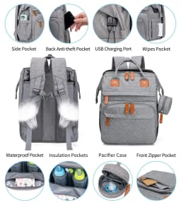 Changing Bag Backpack Baby Changing Backpacks with Large Capacity Portable Travel Nappy Bag with Foldable Cot with Multifunctional Baby Bags and Mobile Changing Mat Baby Bed Backpack