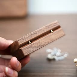 Blank Walnut Jewelry Storage Ring Box Engagement and Wedding Ring Holder Gift for Couples, Brides, and Grooms Ring Box With Bag