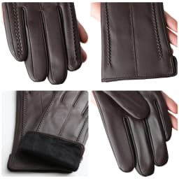 Touch Screen Leather Gloves, High-End Leather Gloves Women, Genuine Leather Winter Gloves, Keep Warm Women's Leather Gloves-2226