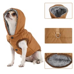 Windproof Hooded Dog Jacket Coat For Small Medium Dogs Cats Winter Warm Puppy Clothes with D-ring French Bulldog Pet Overalls