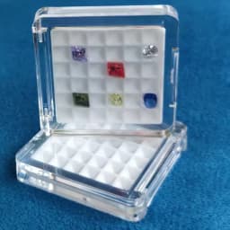 White 3-7mm Diamond Storage Box Clear Gemstone Jewelry Display Organizer Case Show Store 36Grids Bare Stone Packaging Cover Tray