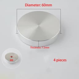 4 Pieces Aluminum Glass Table Top Adapter Circle Metal Block Disc,Suitable For Coffee Tables And Glass Tables