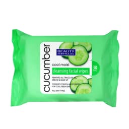 Beauty Formulas Cucumber Cleansing Facial Wipes 30 Pack, Refreshing Makeup Remover for All Skin Types