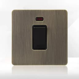 Retro Metal Brushed Antique Stainless Steel Push Button Switch Panel UK 13A Socket with USB Phone Charging for Home Improvement