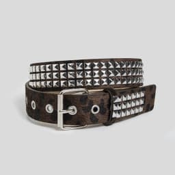 Punk Pink Fur Rivets for Women's Belt Hip Hop Y2k Girls Jeans Accessories Girdle Goth Retro Brown Pin Buckle Pu Waistband
