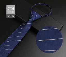 Luxury 7cm Mens Tie Pre-tied Easy Wear Neck Tie For Men Zipper Lazy Pre-tied Business Wedding Stripes Plaid Women Necktie