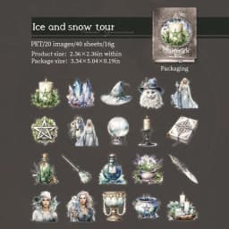 JIANWU 40 Sheets Sacred Grimoire Series Vintage Magic Witch Material Decor PET Sticker Creative DIY Journal Collage Stationery