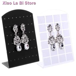 XXFD Plastic Earring Display Stand Earring Shelf Jewelry Hanging Storage Rectangle Jewelry Display Holder with 48 Holes