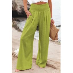 Women's Wide-leg Pants Solid Color Cotton and Linen Loose Trousers Basic Korean Style High Street Casual Pants for Female