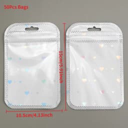 50Pcs Kraft Paper Card with 50Pcs Self-Adhesive Bags Blank Cardboard Holder Tags For Long Drop Earring Jewelry Display Packaging