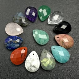 Water Drop Shape Stone Charms Faceted Amazonite Pendant Natural Gems Crystal Charms For Jewelry Making DIY Necklace 13x18mm