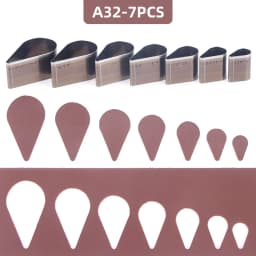 7Pcs Leather Die Cutter Hollow Punching Tool Cutting Mold Punching Die Set for Handmade DIY Leather Craft 20/25/30/35/40/45/50mm