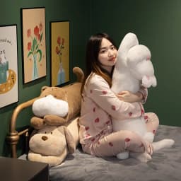 90CM Huge Soft Body Long Dog Plush Pillow Stuffed Animal Home Decoration Sofa Room Cushion Toys